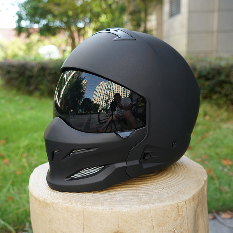 Full Face Motorcycle Helmet With Bluetooth - Ретро мотоциклетный шлем Scorpion со съемным