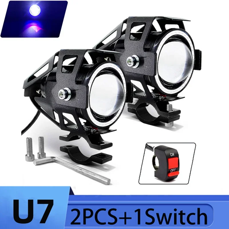 U7 светодиодная вспомогательна – обзор и цена Universal Motorcycle Led Headlight Projector